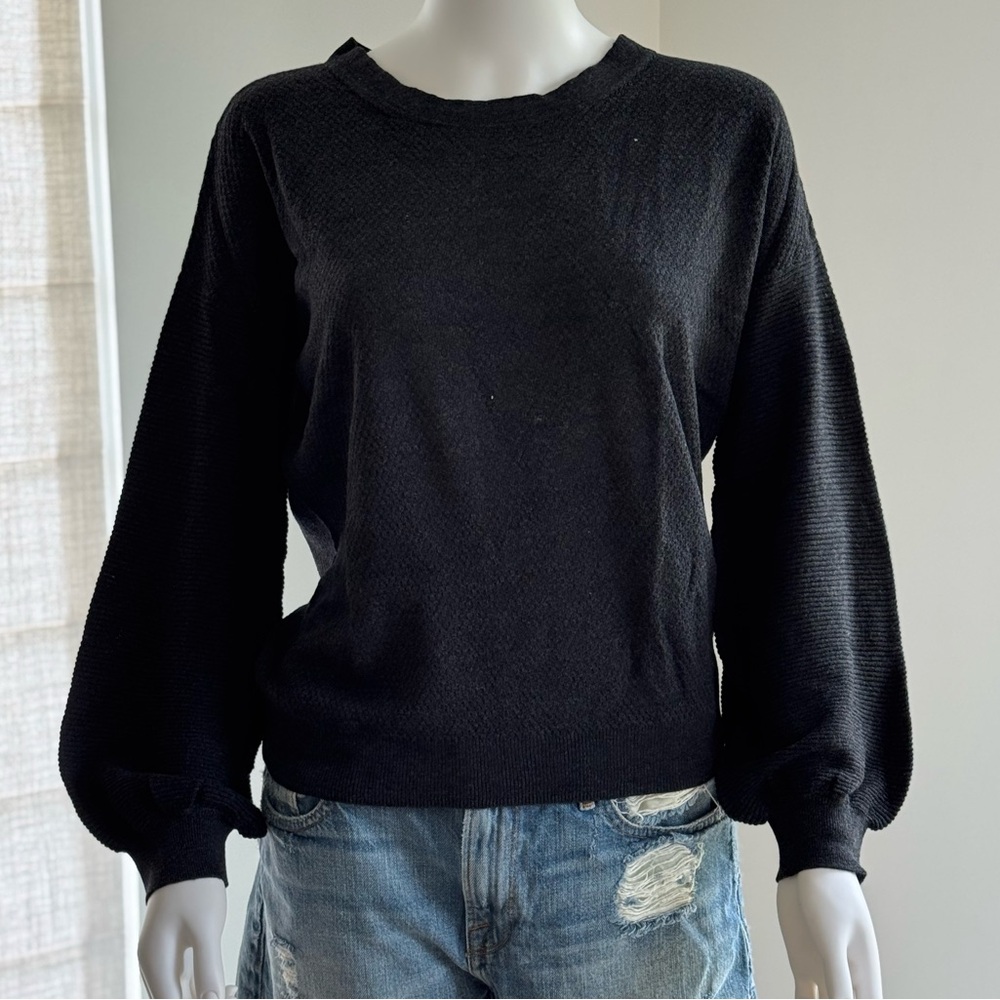 NWT Feel The Piece Charcoal Gray Cashmere Blend Sweater XS/S